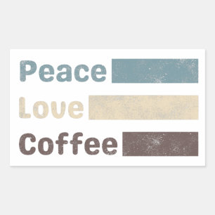 Vintager Kaffee bunter Text Liebe Kaffee Rechteckiger Aufkleber