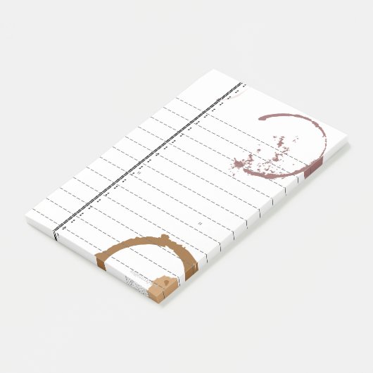 Vintager Kaffee-Büstenhalter mit klebrigen Notizen (angewinkelt)