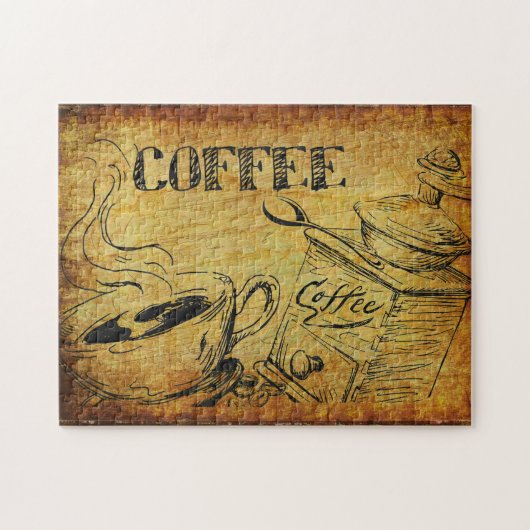 Vintager Kaffee-Cup Puzzle (Horizontal)