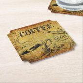 Vintager Kaffee-Cup Untersetzer (angewinkelt)