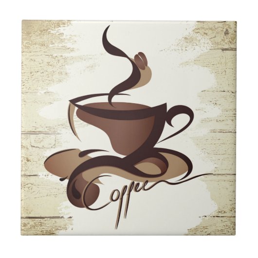 Vintager Kaffee Fliese (Vorderseite)