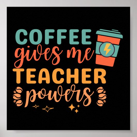 Vintager Kaffee gibt mir Power Poster (Vorne)