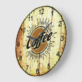 Vintager Kaffee Große Wanduhr (Winkel)