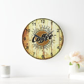 Vintager Kaffee Große Wanduhr (Zuhause)
