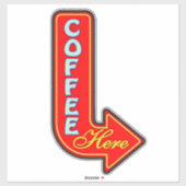 Vintager Kaffee hier gleich nach dem Pfeil Aufkleber (Blatt)