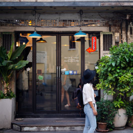 Vintager Kaffee Hier Links Pfeifenzeichen Aufkleber