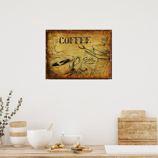 Vintager Kaffee Poster (Küche)