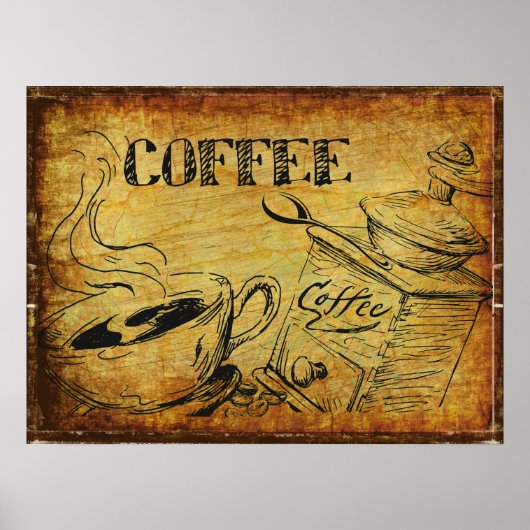 Vintager Kaffee Poster (Vorne)