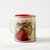 Vintager Kaffee-Tasse-Cup Zweifarbige Tasse (Vorderseite Links)