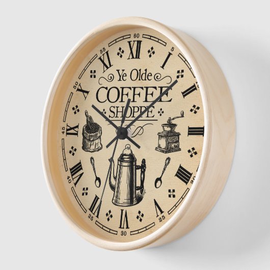 Vintager Kaffee Uhr (Winkel)