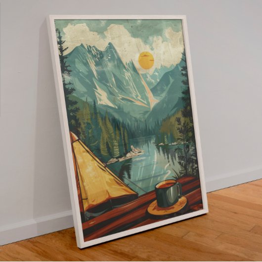 Vintager Kaffee und Camping Poster