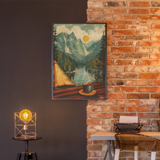 Vintager Kaffee und Camping Poster