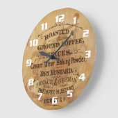 Vintager Kaffee und Gewürze Rustikale, einzigartig Große Wanduhr (Winkel)