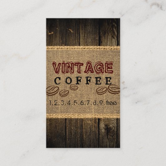 Vintager Kaffee Visitenkarte (Vorderseite)