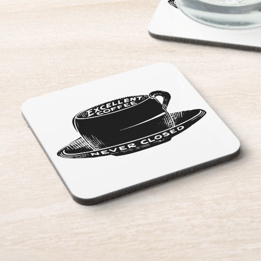 Vintager Kaffee-Wegweiser Untersetzer (Linke Seite)