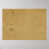 Vintager Kaffeefleck aus Altpapier Poster (Vorne)