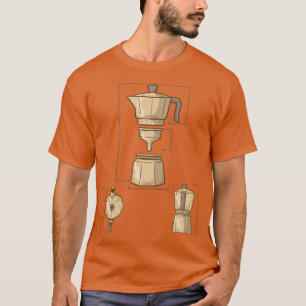 Vintager Kaffeemarker Moka Pot Barista Kaffeeservi T-Shirt