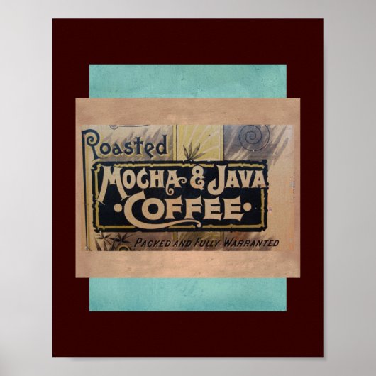 Vintager Kaffeemocha Java-Label-Plakat Poster (Vorne)