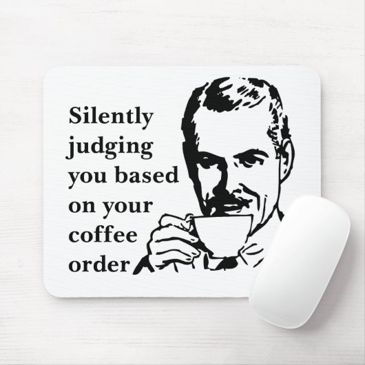 Vintager Kaffeesnob-Mann schweigend beurteilen Mousepad (Mit Mouse)