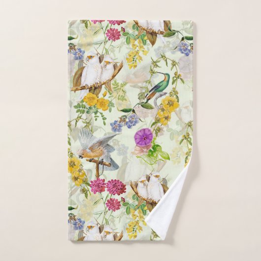 Vintager Kakadu-Dschungel 3 Badhandtuch Set (Handtuch)