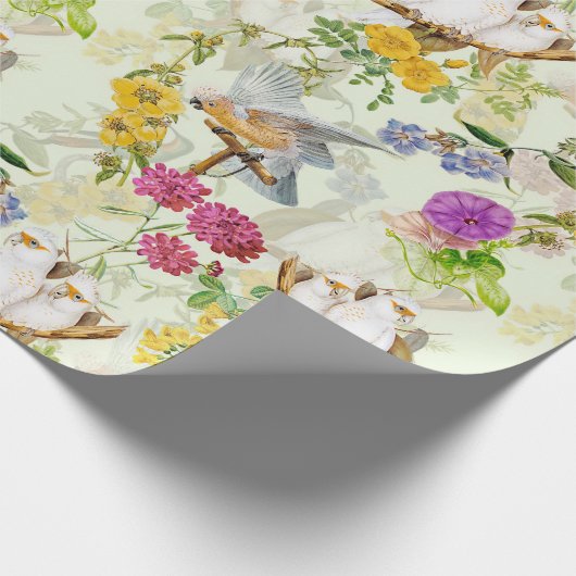 Vintager Kakadu-Dschungel 3 Geschenkpapier (Ecke)