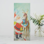 Vintager Kakao mit Rentier Feiertagskarte (Stehend Vorderseite)