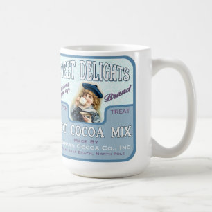 Vintager Kakao-Schokoladen-Aufkleber-Kaffee oder Kaffeetasse