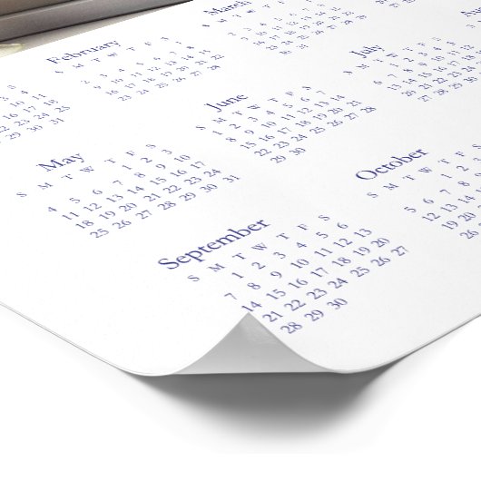 Vintager Kalender 2025. Blume Poster (Ecke)