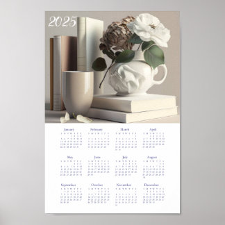 Vintager Kalender 2025. Blume Poster
