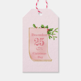 Vintager Kalender und Stift Geschenkanhänger