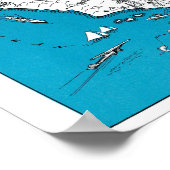 Vintager kalifornischer Staat Karte Drucken Küsten Poster (Ecke)