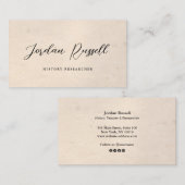 Vintager Kalligrafie-Script-Altersplatz Visitenkarte (Vorne/Hinten)