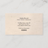 Vintager Kalligrafie-Script-Altersplatz Visitenkarte (Rückseite)