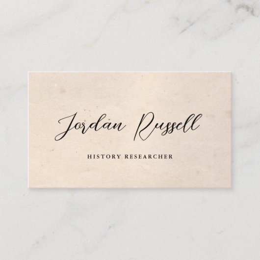 Vintager Kalligrafie-Script-Altersplatz Visitenkarte (Vorderseite)