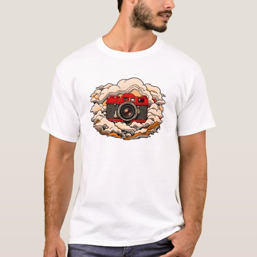 Vintager Kameratraum Wolkenfotografie T-Shirt (Vorderseite)