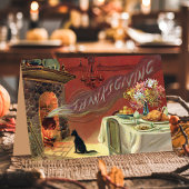 Vintager Kamin Türkei Abendessen Erntedank Feiertagskarte