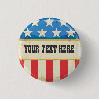 Vintager Kampagne USA-Flaggen-Knopf Button