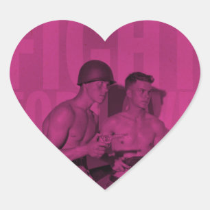 Vintager Kampf für Liebe-Stolz-Heart-Aufkleber Herz-Aufkleber