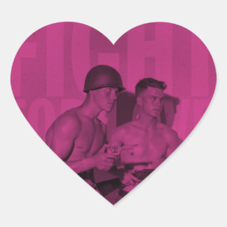 Vintager Kampf für Liebe-Stolz-Heart-Aufkleber Herz-Aufkleber