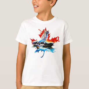Vintager Kanada-Ahorn-Blatt-Reise-LiebeWatercolor T-Shirt