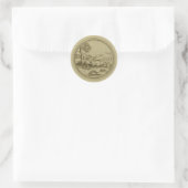 Vintager Kaninchen-Klassiker Runder Aufkleber (Tasche)