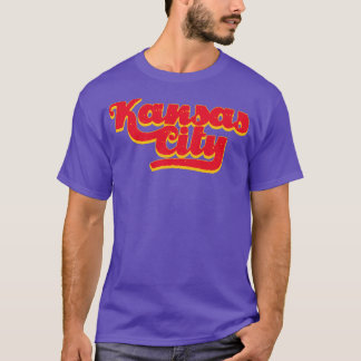 Vintager Kansas-Stadttext T-Shirt