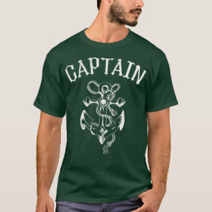 Vintager Kapitän Anchor Segelboot Yachting Ma T-Shirt