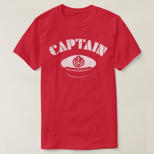Vintager Kapitän Hat Boot Segelboot Yachting T-Shirt (Design vorne)