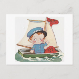 Vintager Kapitän Valentine Feiertagspostkarte