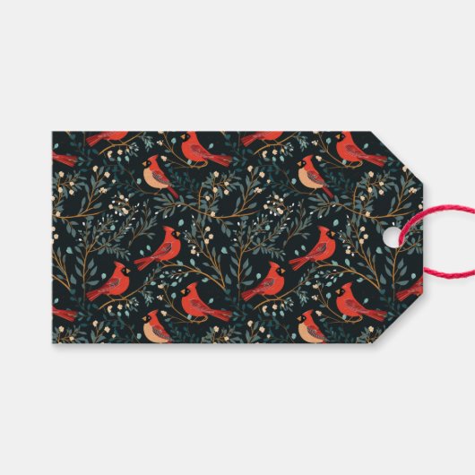 Vintager Kardinal Geschenkanhänger (Vorderseite (Horizontal))