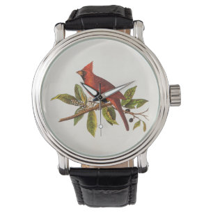 Vintager Kardinal Song Bird Illustration - 1800er Armbanduhr