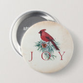 Vintager Kardinal Weihnachtsfeiertag Button (Vorne & Hinten)