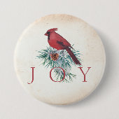 Vintager Kardinal Weihnachtsfeiertag Button (Vorderseite)