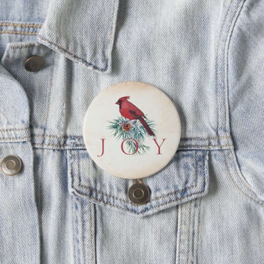 Vintager Kardinal Weihnachtsfeiertag Button (Beispiel)